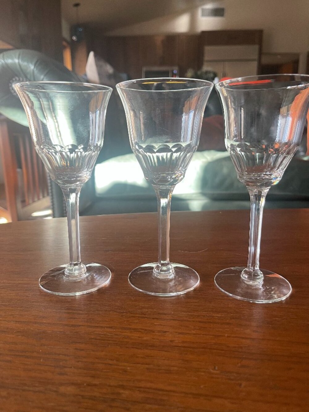 Antique Baccarat Hand Cut 12 Panel Crystal Zurich Port Wine Glasses - Set of 3